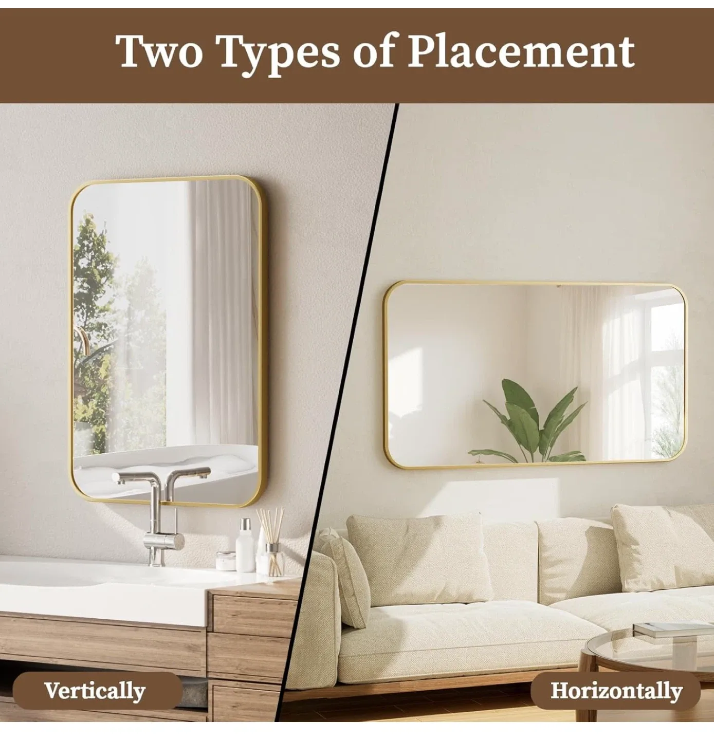 Gold Aluminum Framed Mirror 20*28 image indicator(4)