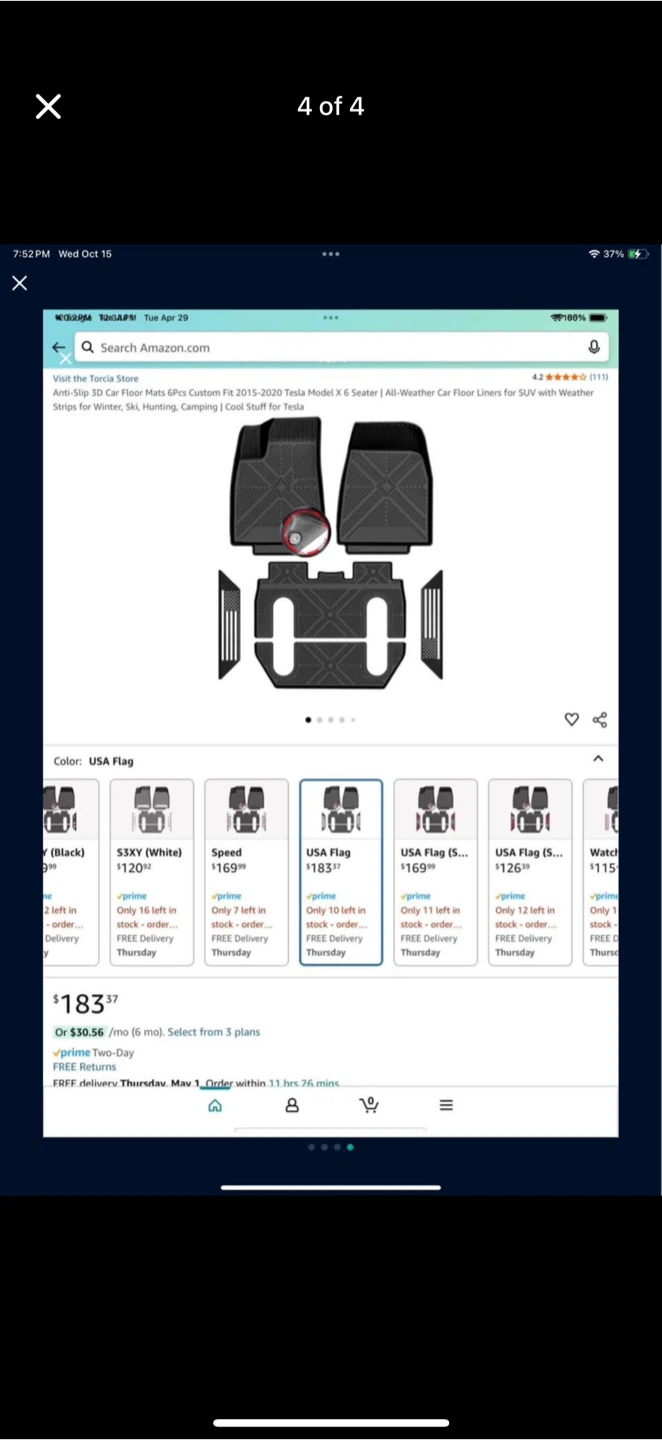 2015-20 Tesla Model X 6 Seater All-Weather Floor Liners - photo 4