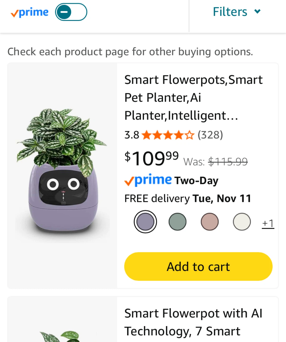 Ivy Intelligent Smart Flowerpot - Purple