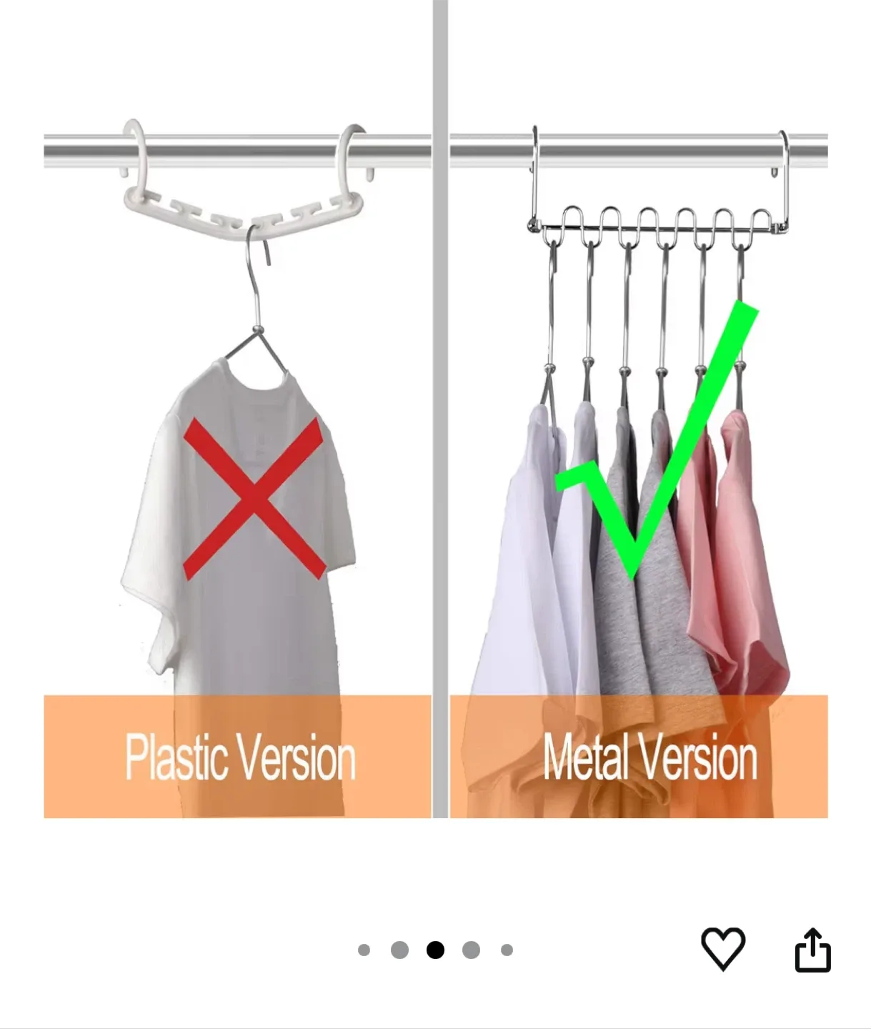 GEFTOL Metal Space Saving Hangers (4Pack) image indicator(4)