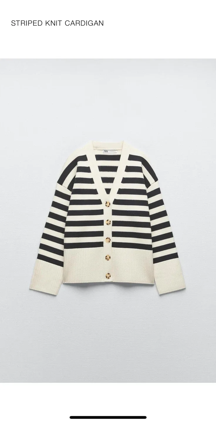 Zara - NEW with tag - Stripped knit cardigan image indicator(3)
