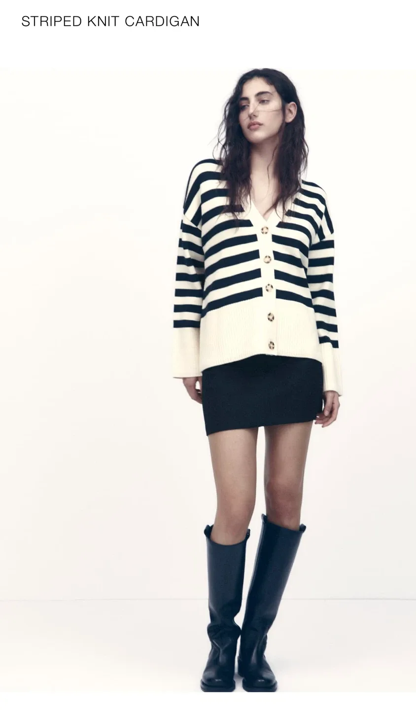 Zara - NEW with tag - Stripped knit cardigan