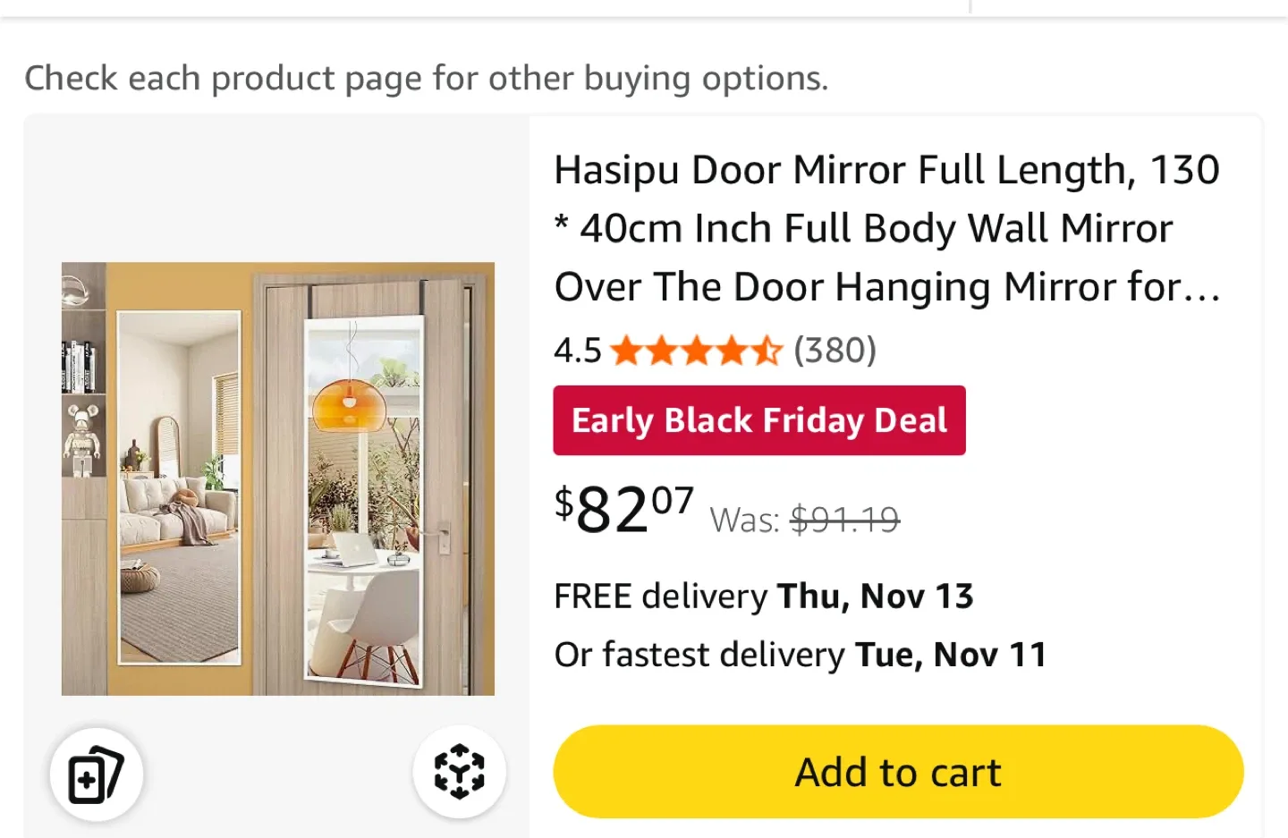 Full Length Over-the-Door Mirror image indicator(8)