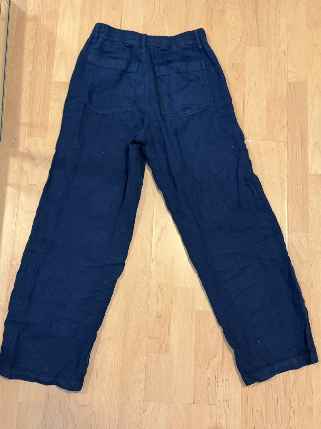 Zara Blue Linen Blend Wide Leg Pants - Size S image indicator(2)