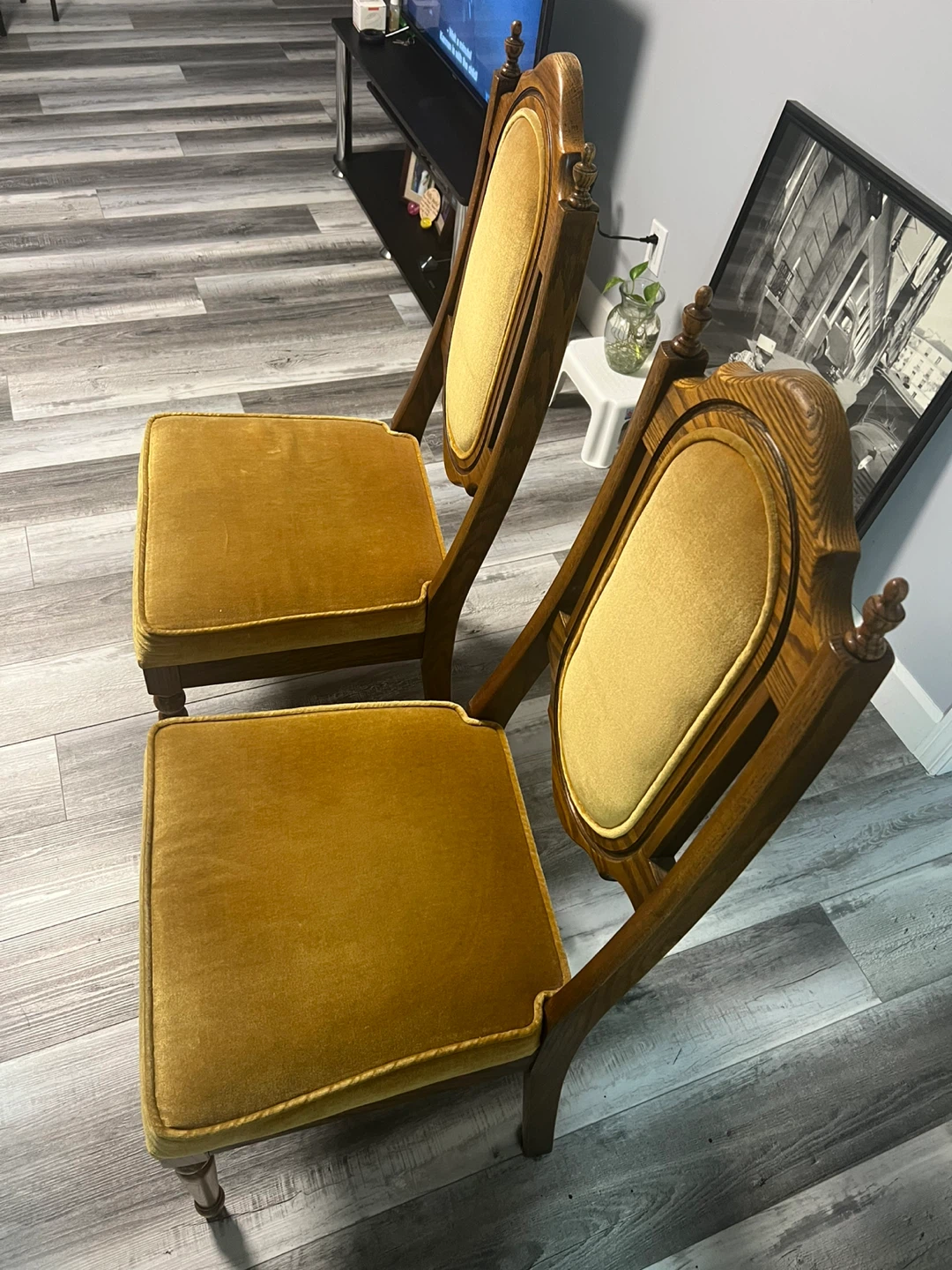 Pair of Vintage Wood Dining Chairs