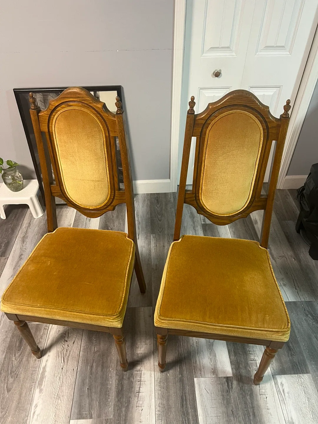 Pair of Vintage Wood Dining Chairs image indicator(2)