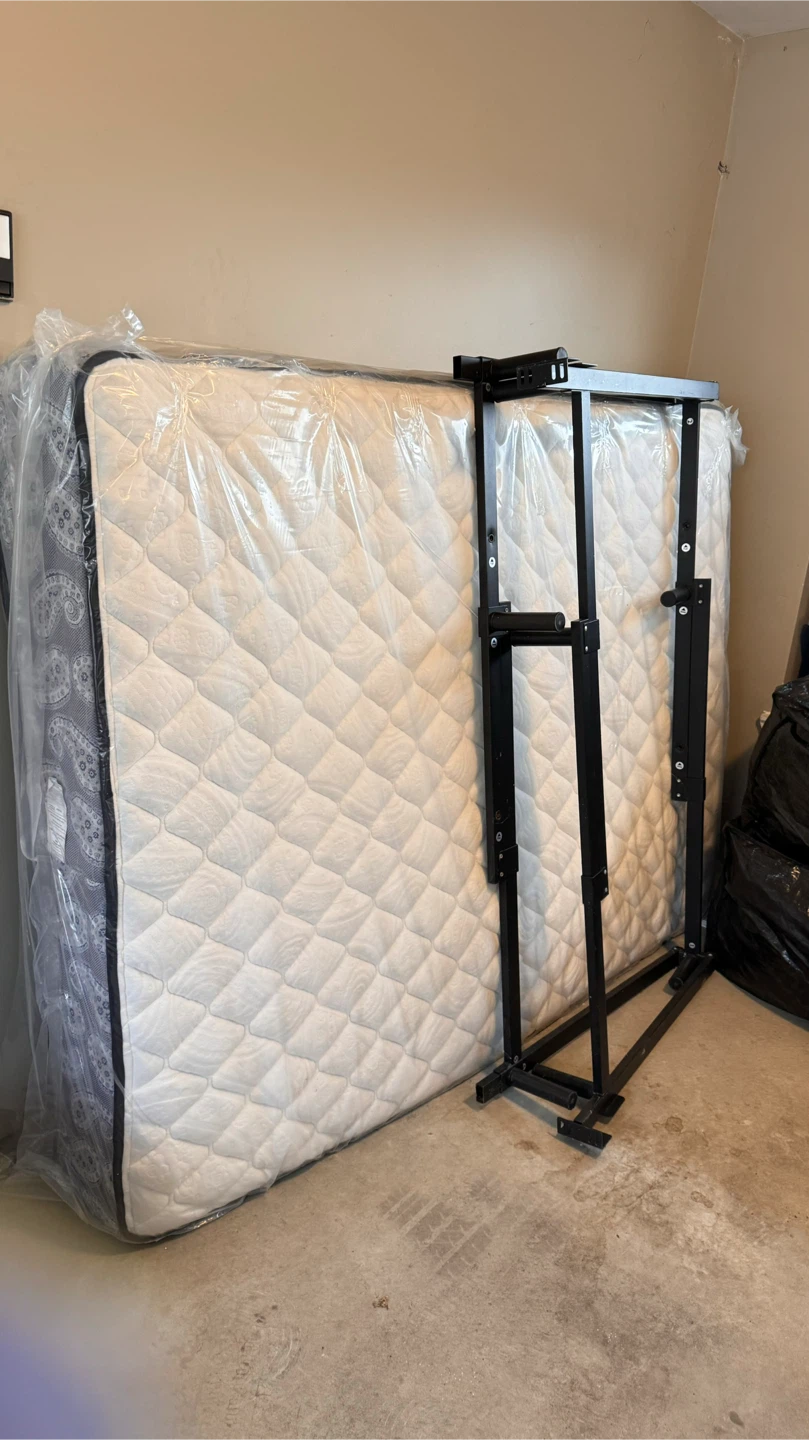 Premium Queen Mattress + Metal Bed Frame (7/10 Condition)