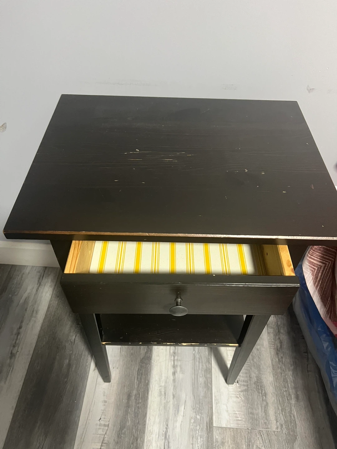 Dark Brown Side Table with Drawer - photo 3