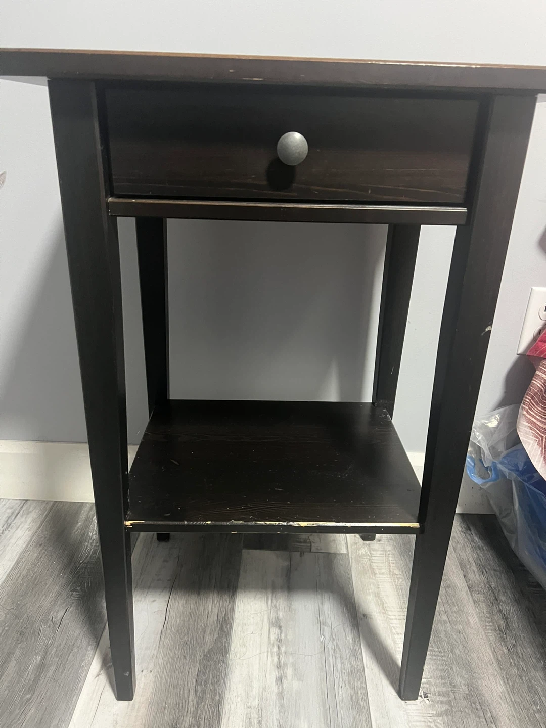 Dark Brown Side Table with Drawer