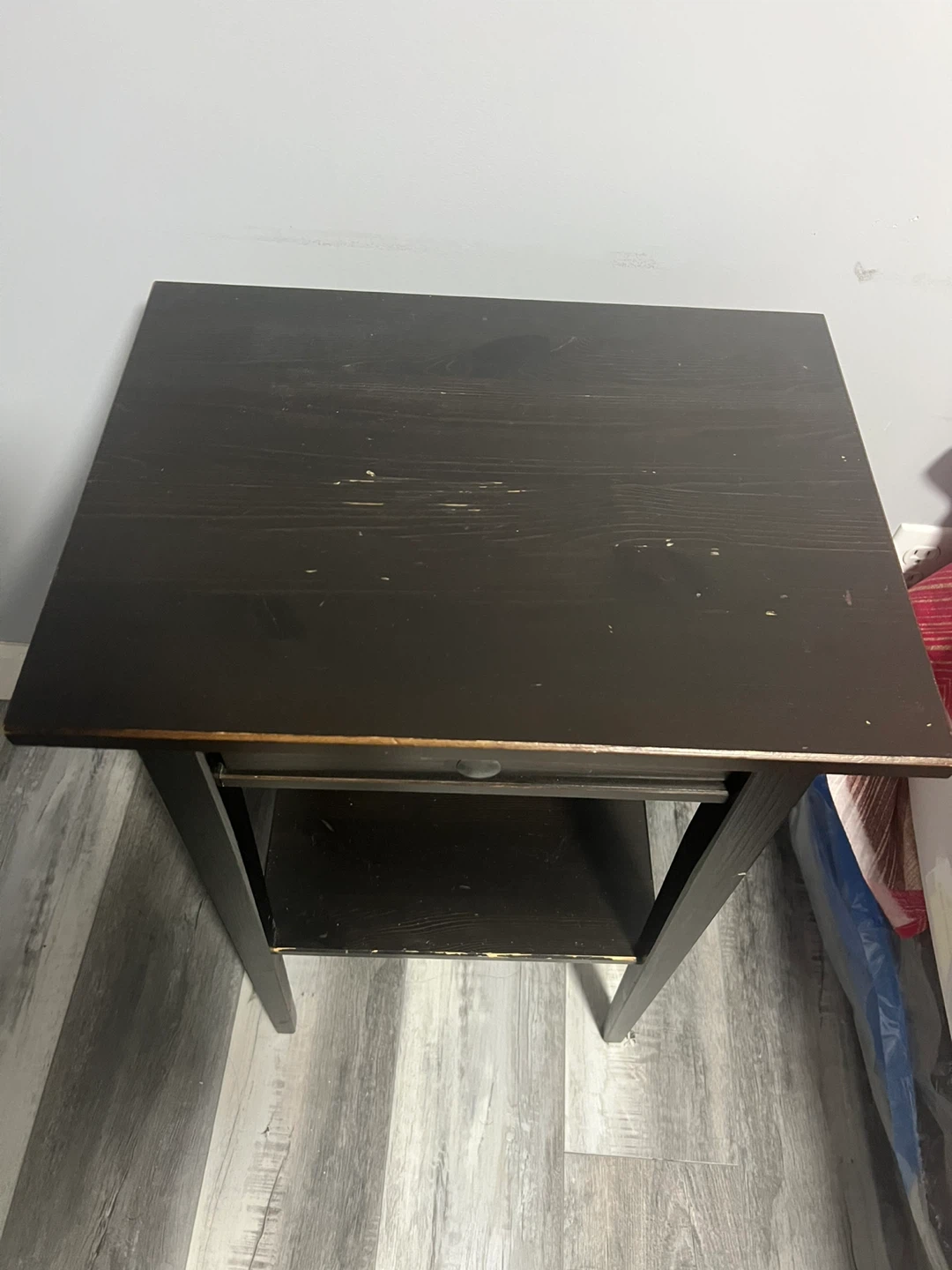 Dark Brown Side Table with Drawer - photo 2
