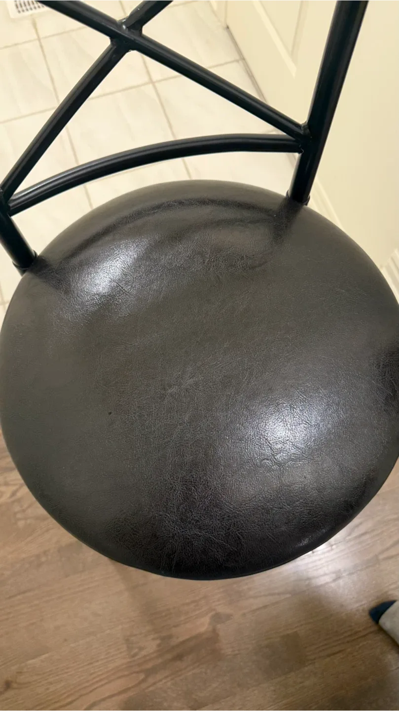 Black Swivel Bar Stool with Backrest image indicator(3)