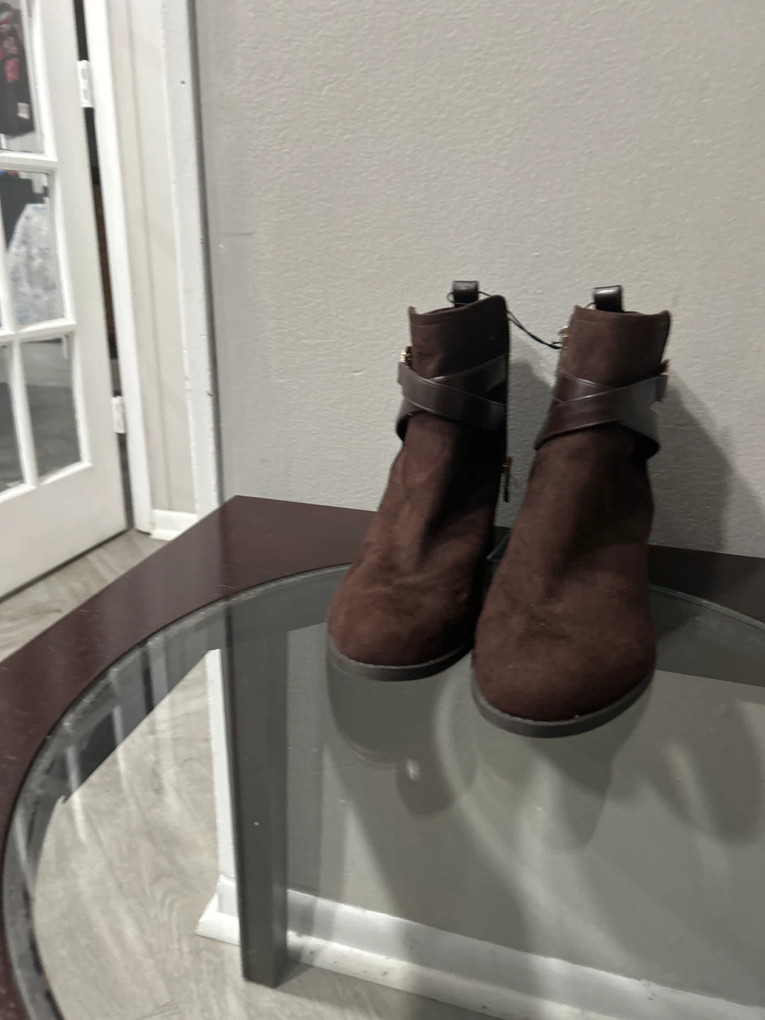 Brand New Brown velvet boots size 11
