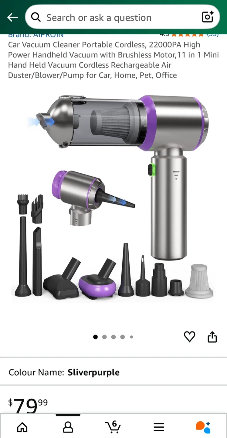 New! Car Vacuum Cleaner High Suction Power Cordless Rechargeable image indicator(4)