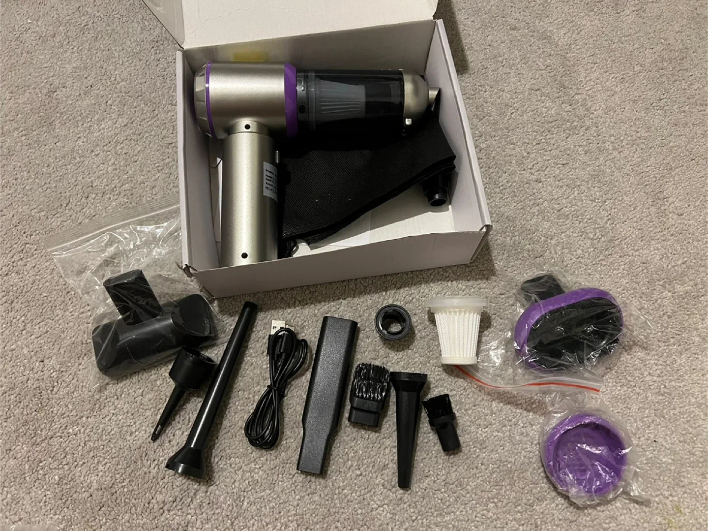 New! Car Vacuum Cleaner High Suction Power Cordless Rechargeable image indicator(3)