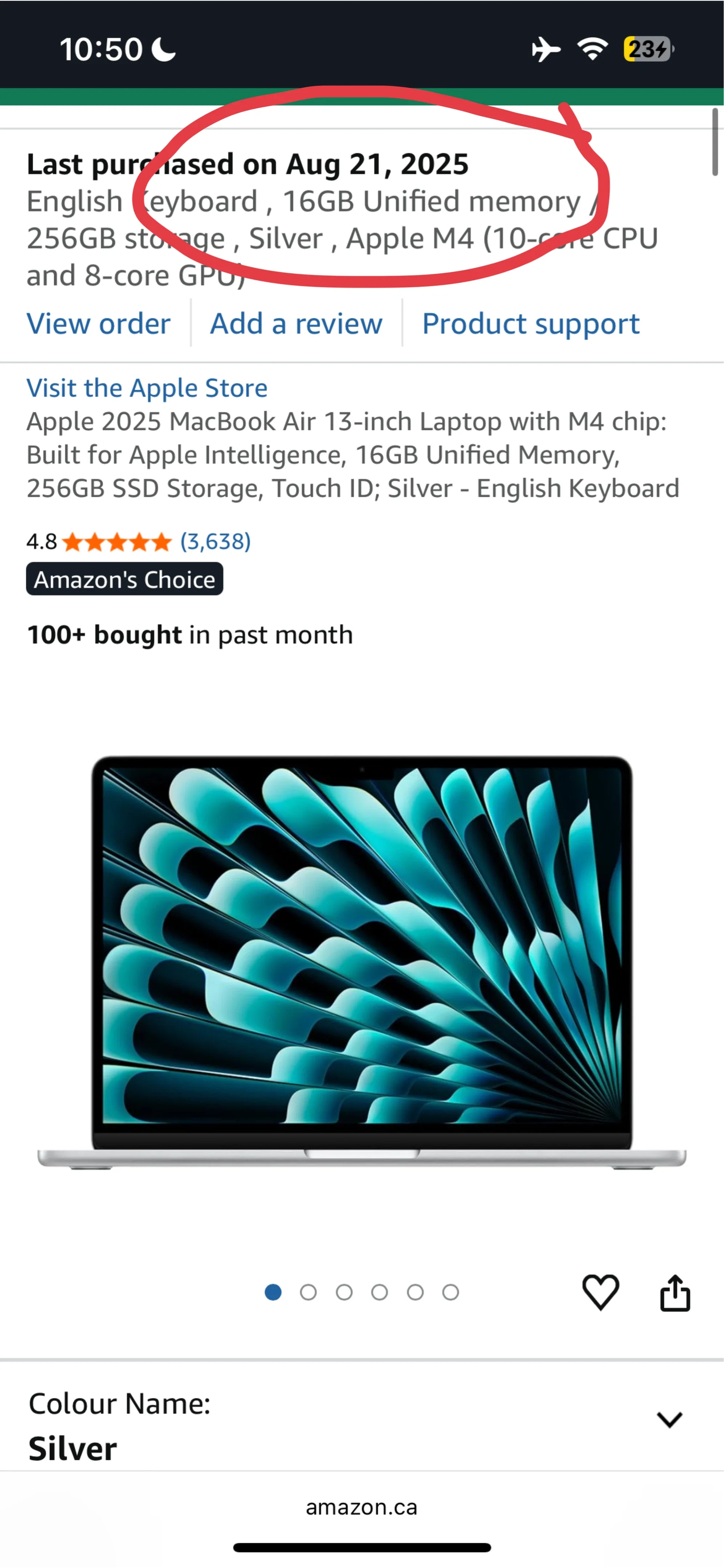 MacBook Air M4 2025 13” 16GB 256GB Silver – Like New image indicator(2)