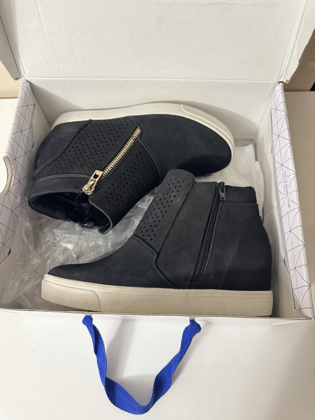 Call It Spring Black Wedge Sneakers - Size 6.5 image indicator(4)