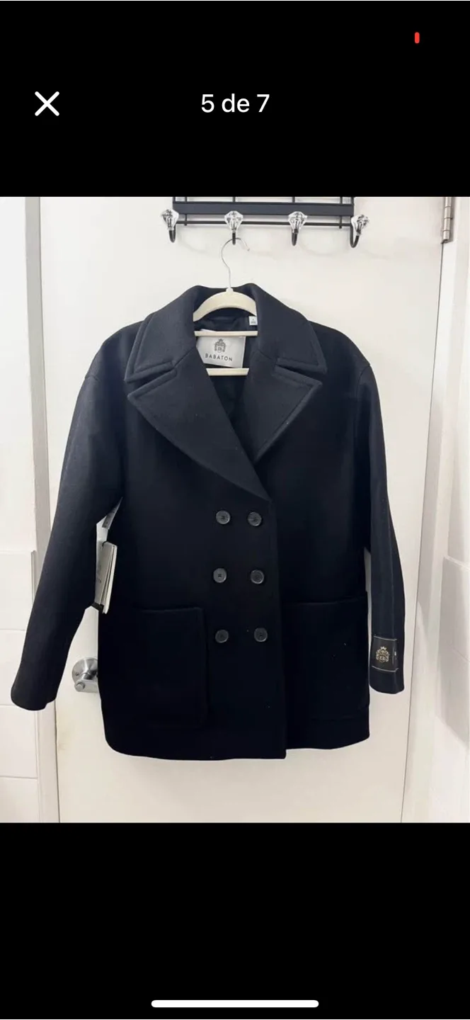 Aritzia Babaton Promenade Coat - Virgin Wool, Black, S image indicator(5)