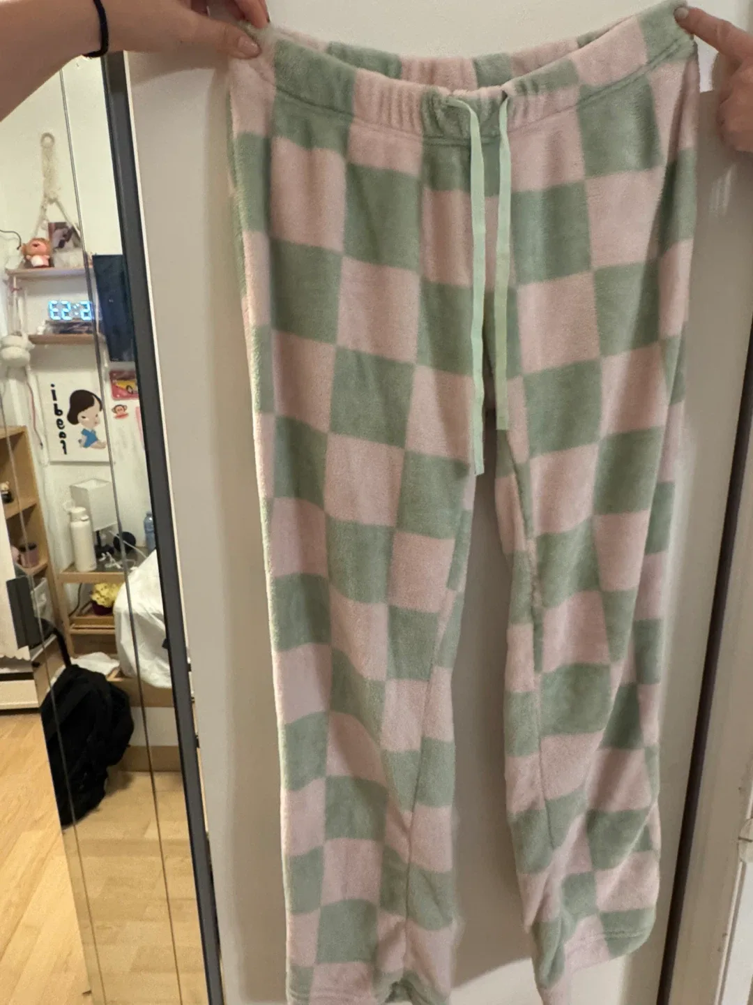 Checkered Lounge Pants - Pink and Green Size M thumbnail