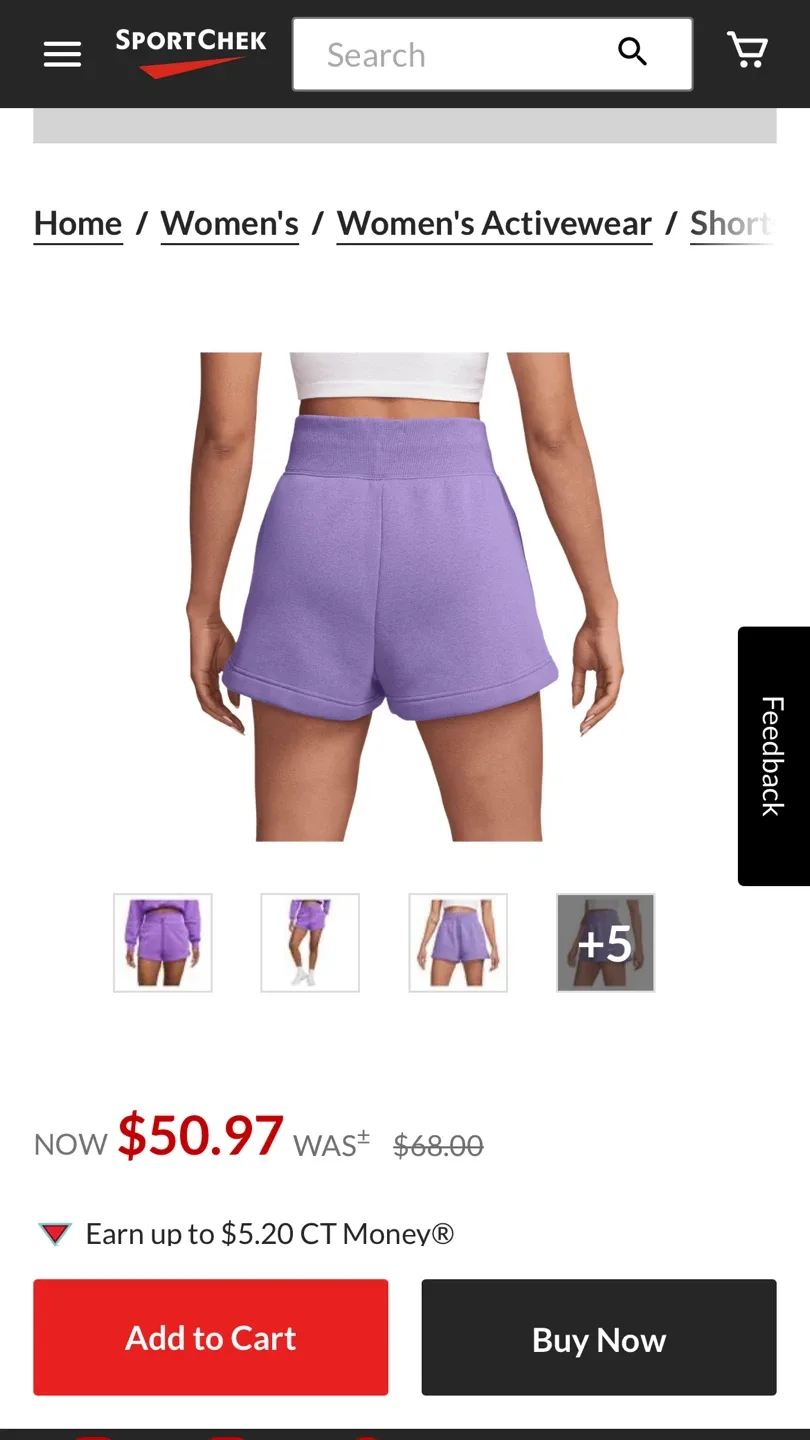 Nike Women's Everyday Training Shorts Purple image indicator(6)
