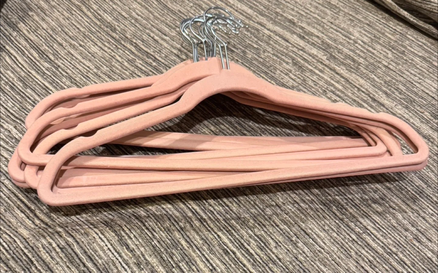 Pink velvet hangers