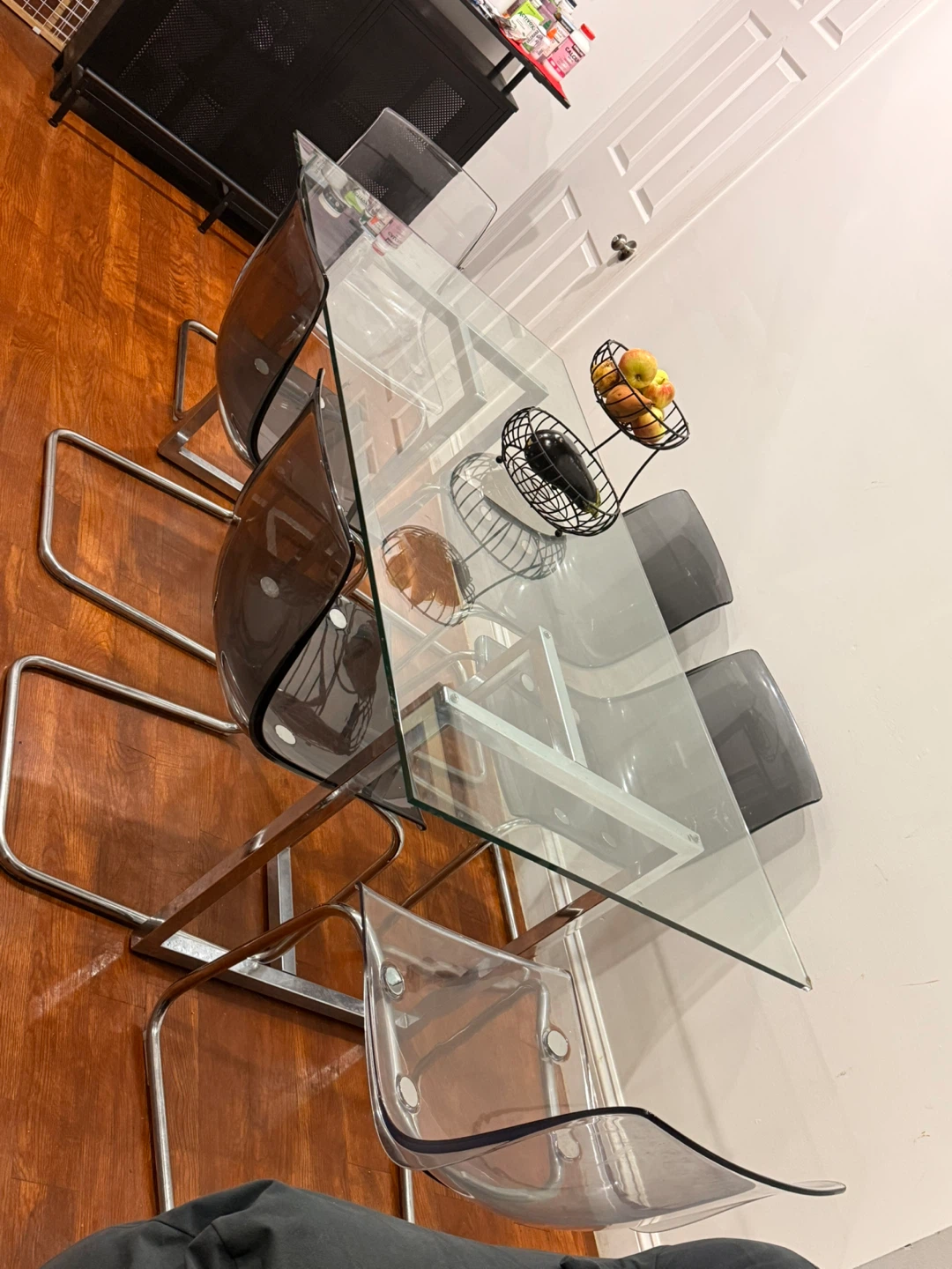 Glass Dining Table with 6 Chairs