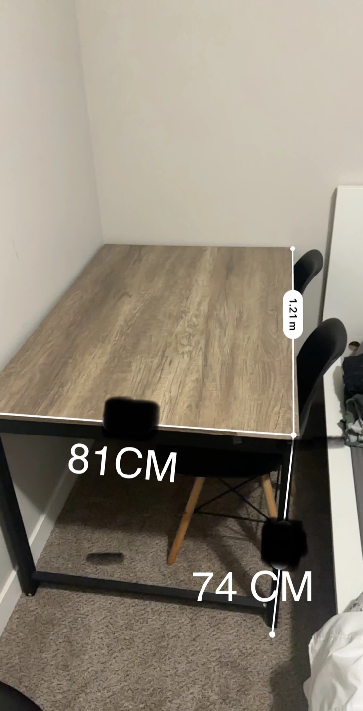 Dining Table with 2 Black Chairs - photo 5