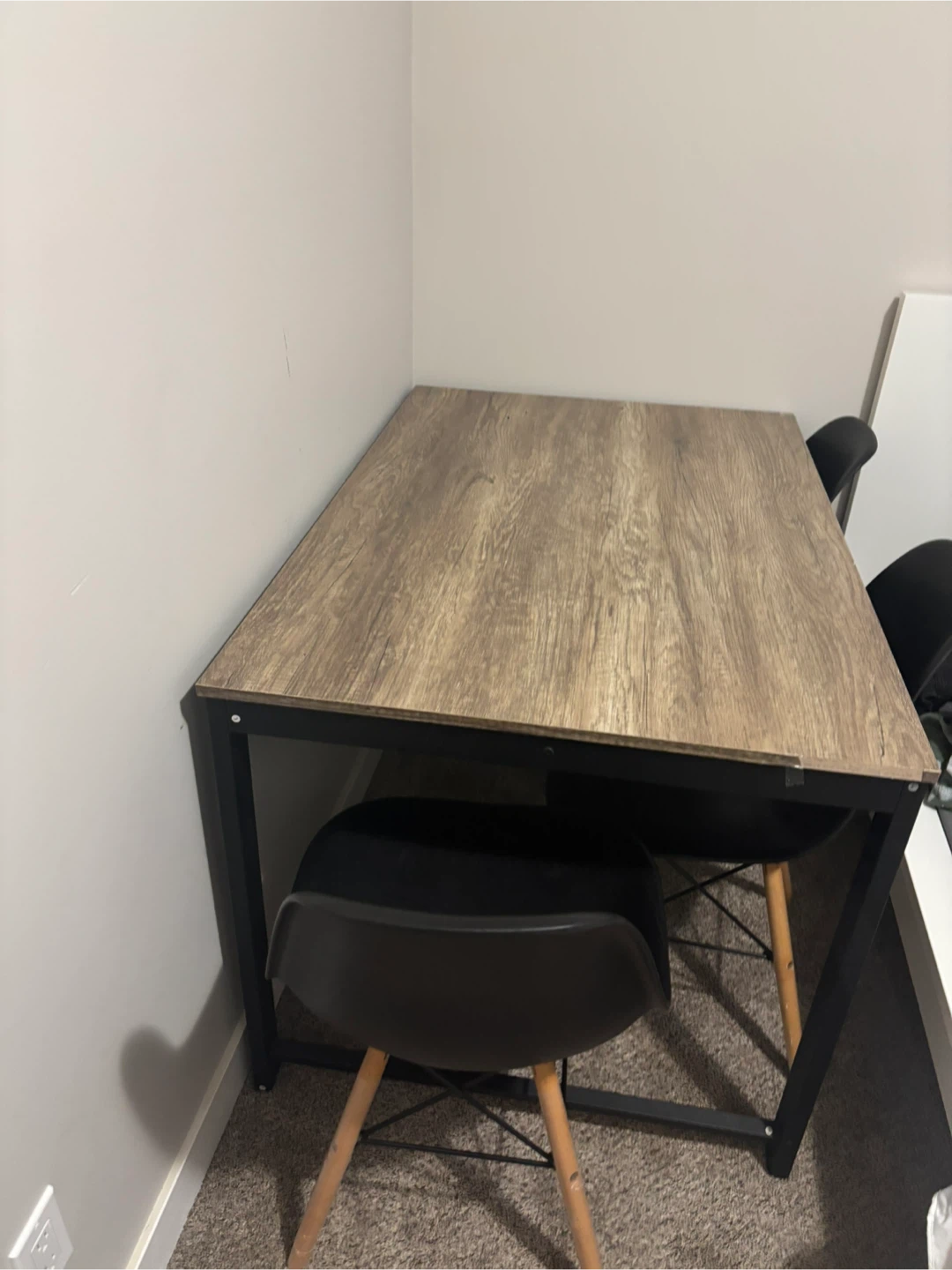 Dining Table with 2 Black Chairs - photo 2