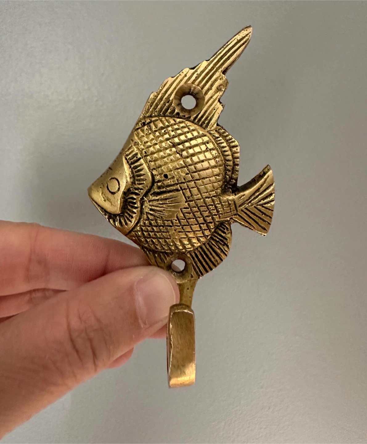 Solid Brass Fish Wall Hook - Handmade - photo 3