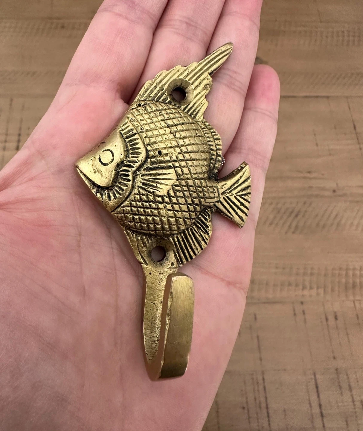 Solid Brass Fish Wall Hook - Handmade