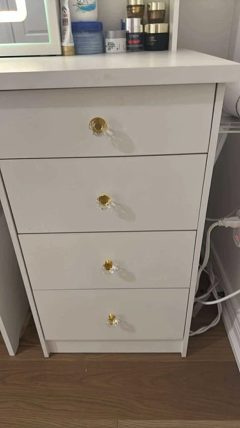 White Vanity Table with Mirror & Stool image indicator(3)