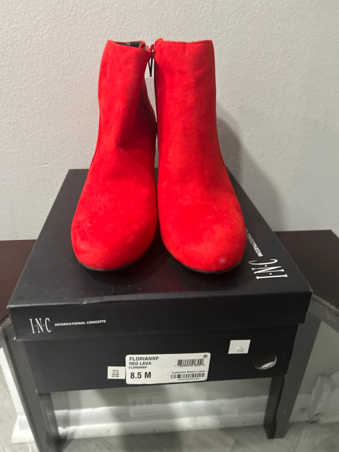 International concepts red suede boots size 8.5 M