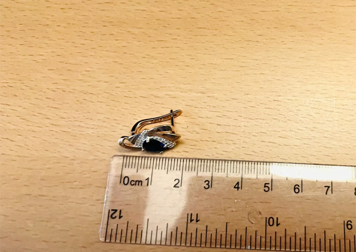 Sapphire inspired & Zircon Gold plated  Earrings image indicator(3)