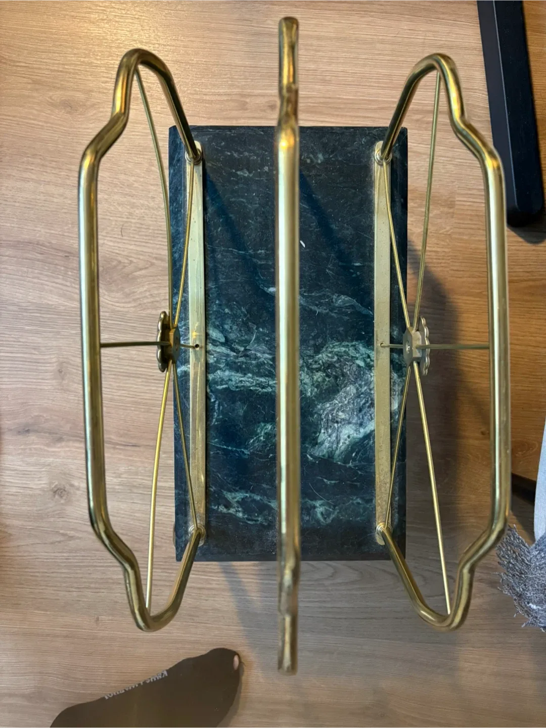 Vintage Brass & Marble Magazine Rack image indicator(3)