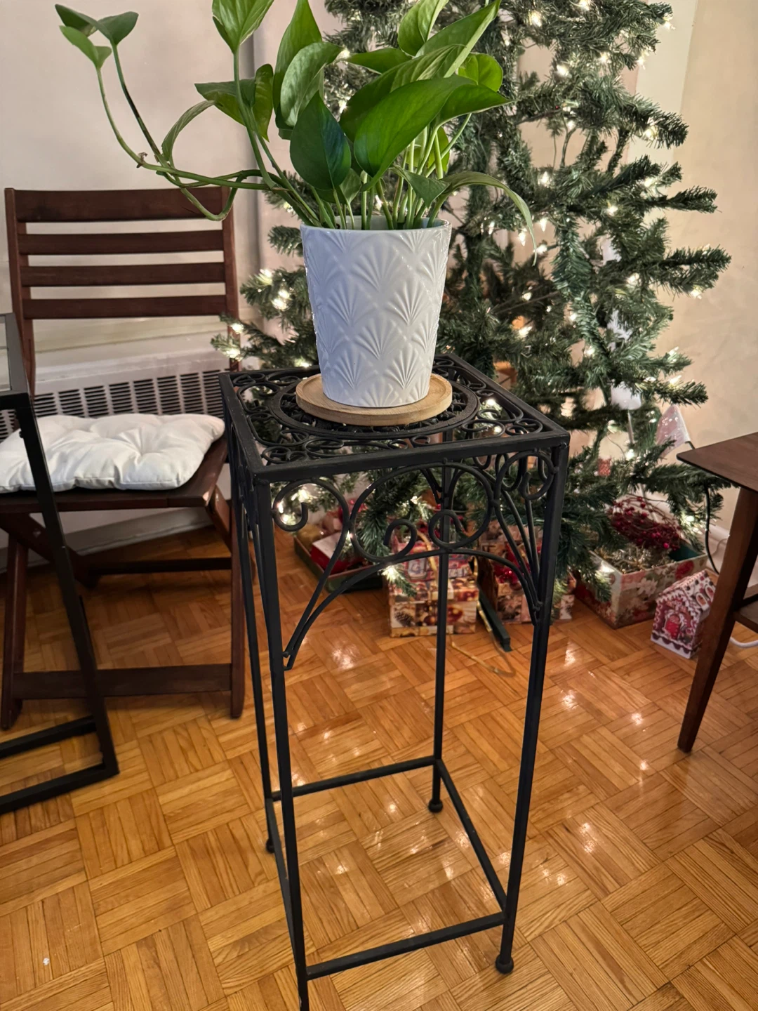 Vintage wrought iron plant stand - photo 3