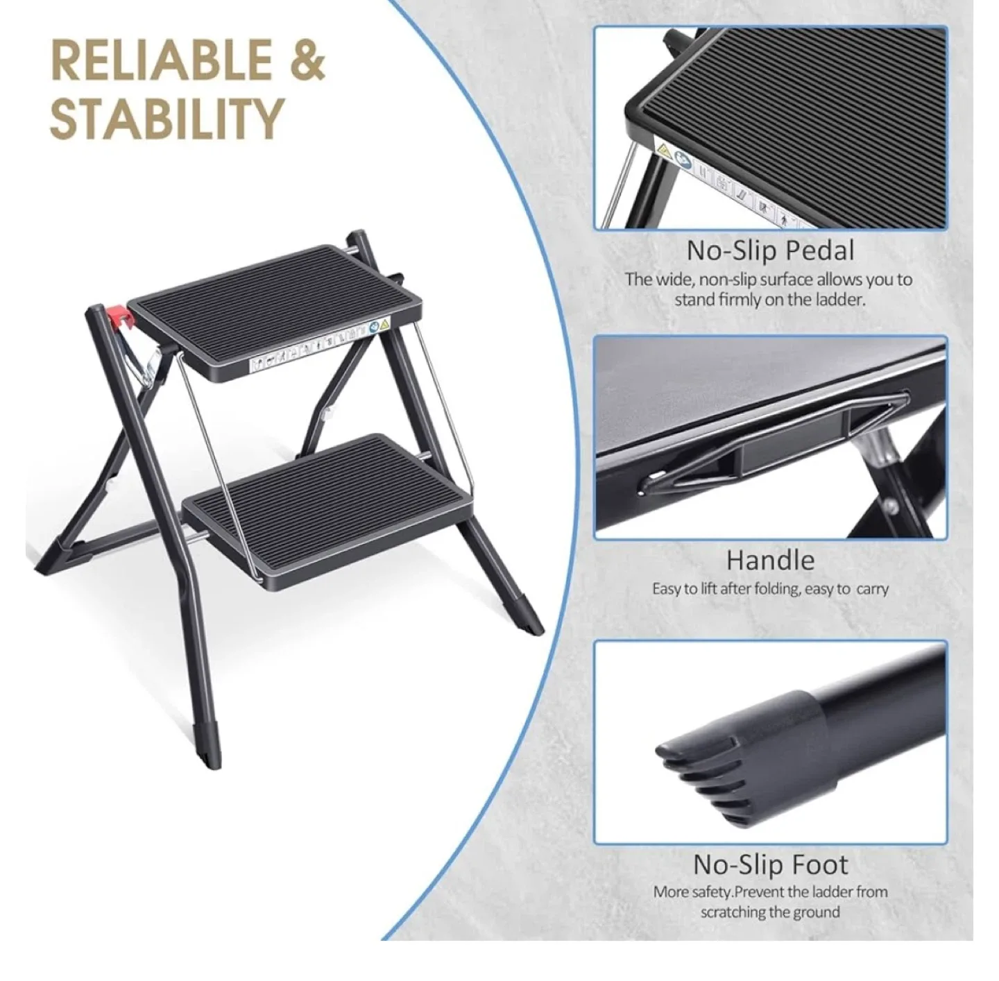 Folding 2-Step Ladder - Lightweight & Easy Storage image indicator(3)