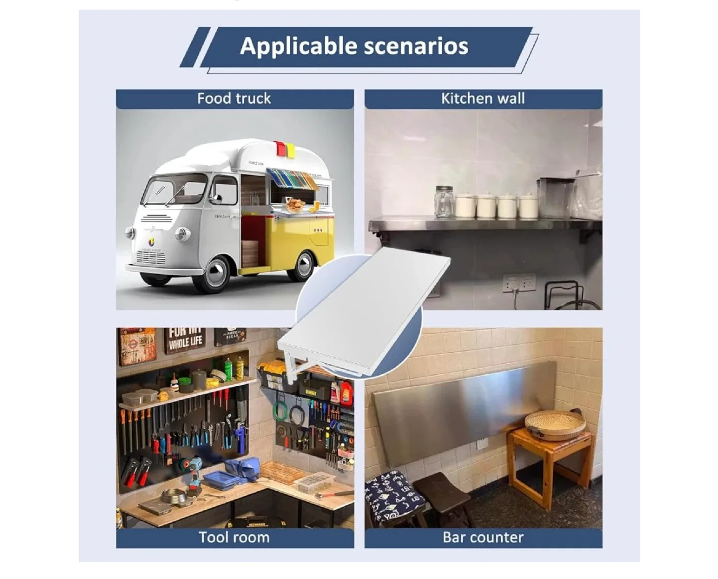 Folding Wall Mounted Table, 47.24" x 11.81" image indicator(5)