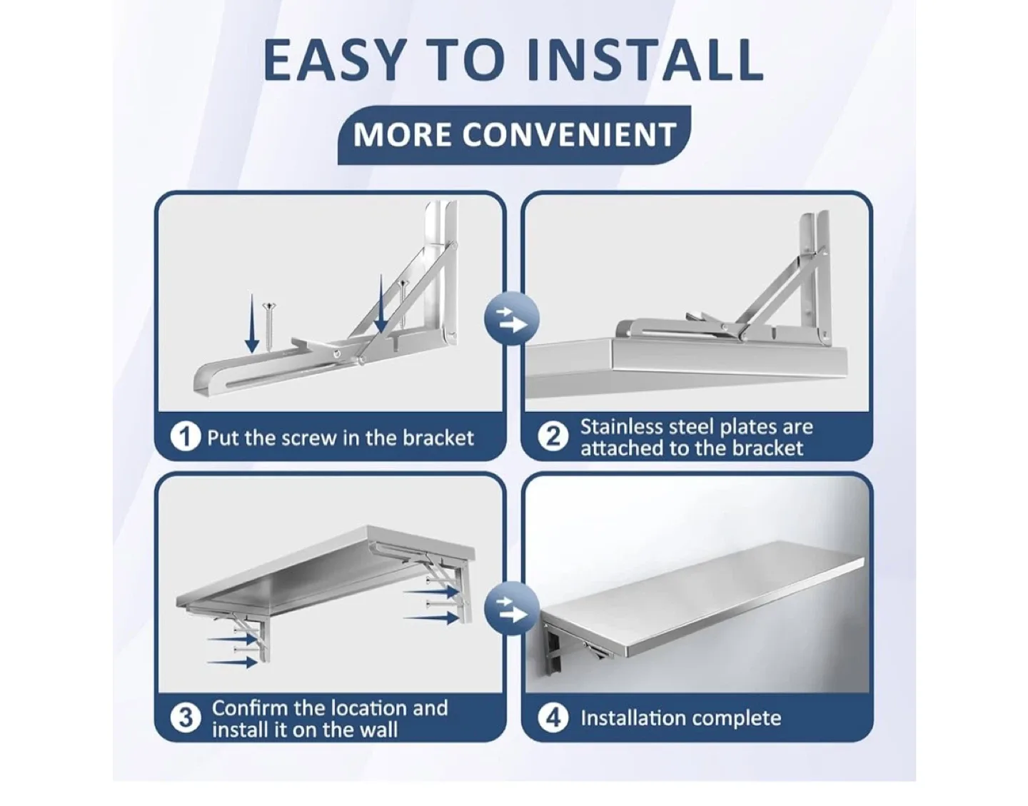 Folding Wall Mounted Table, 47.24" x 11.81" image indicator(4)