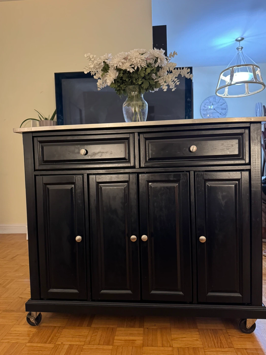 Black Kitchen Island Cart