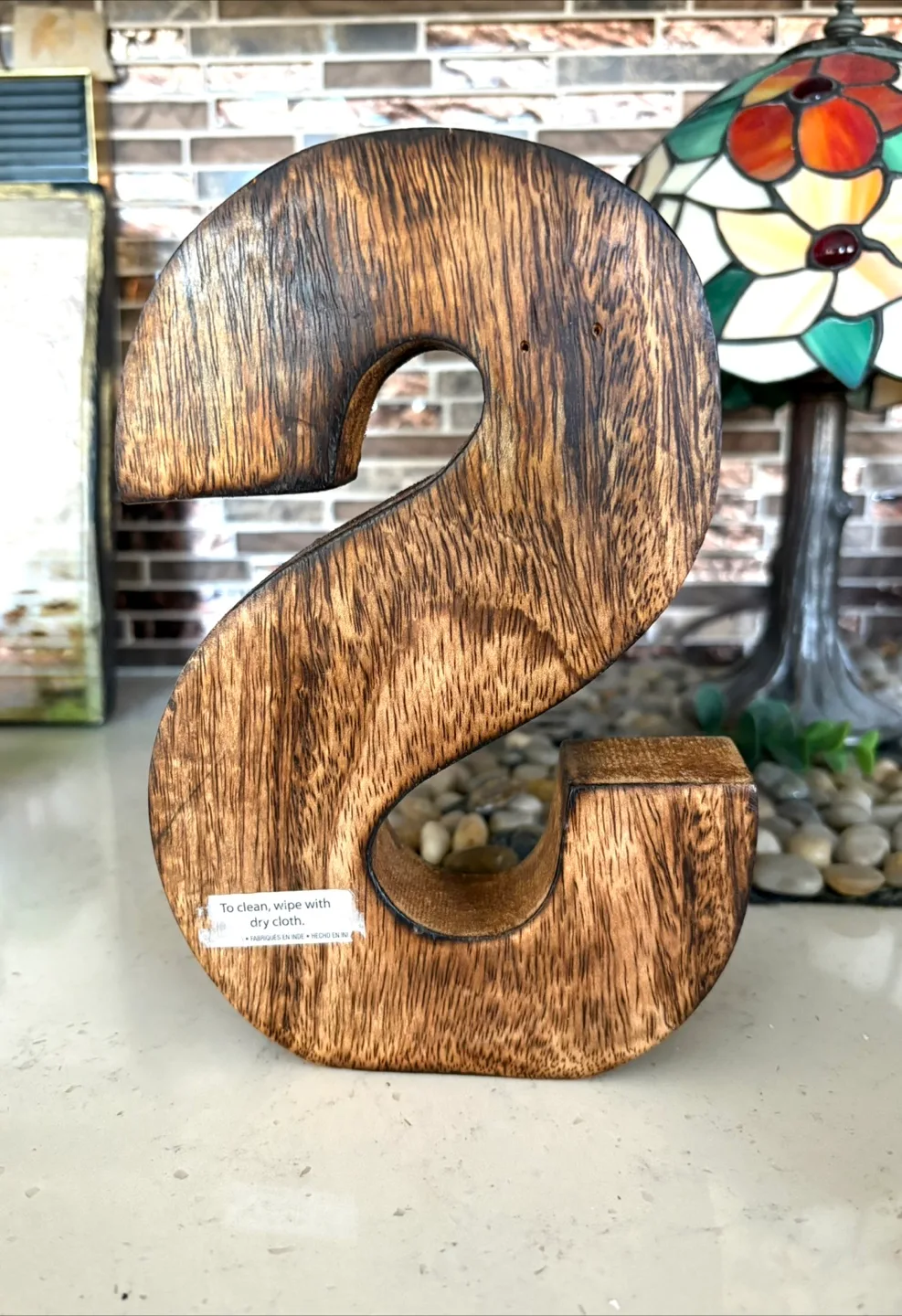 Hand Carved Wooden Letter S Decor image indicator(3)