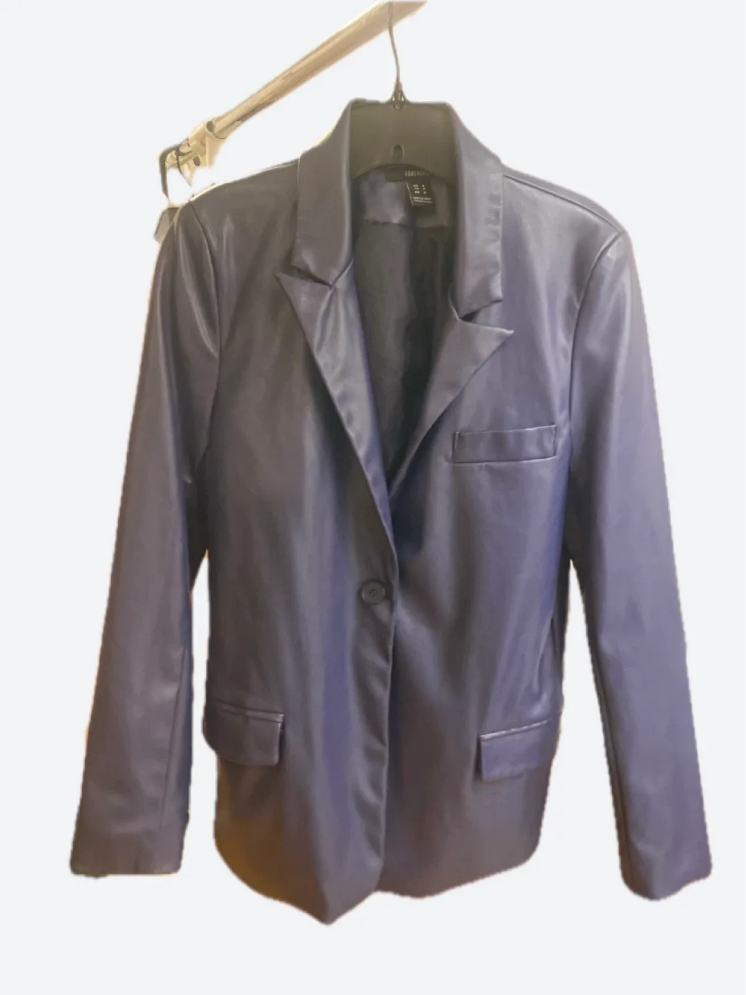 Forever 21 Faux Leather Blazer - Size S image indicator(2)