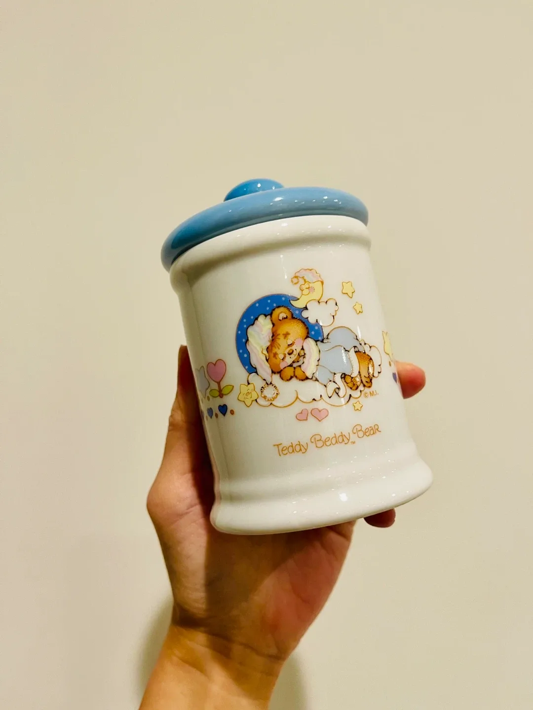 Vintage Teddy Beddy Bear Jar with Lid