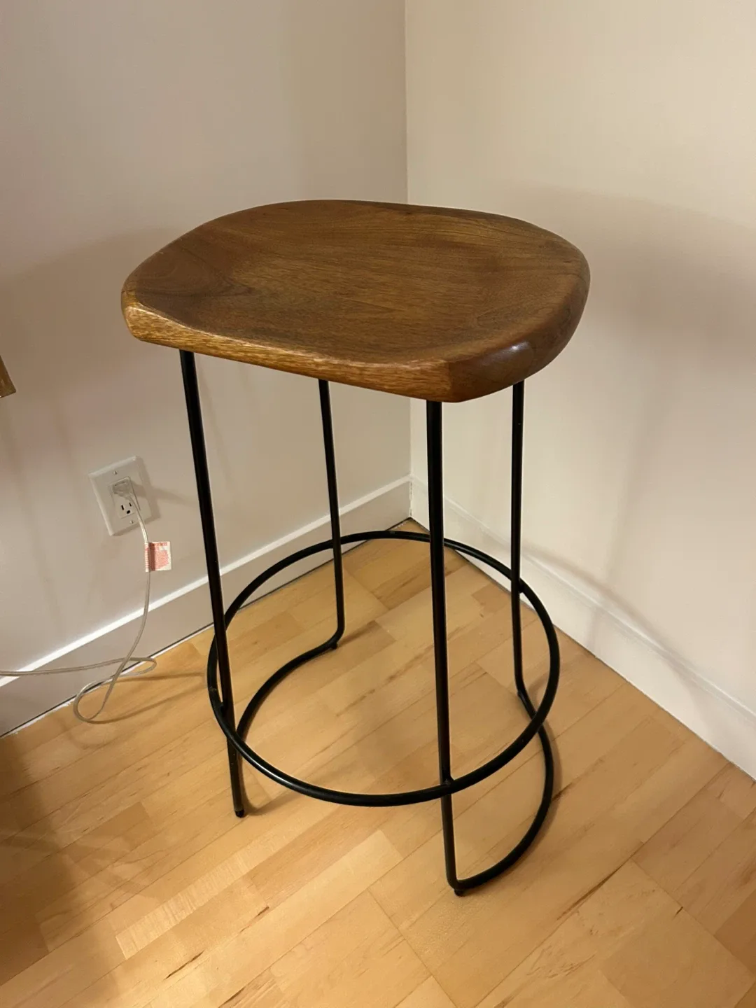 Moving sale - 2 Wood & Black Bar Stools