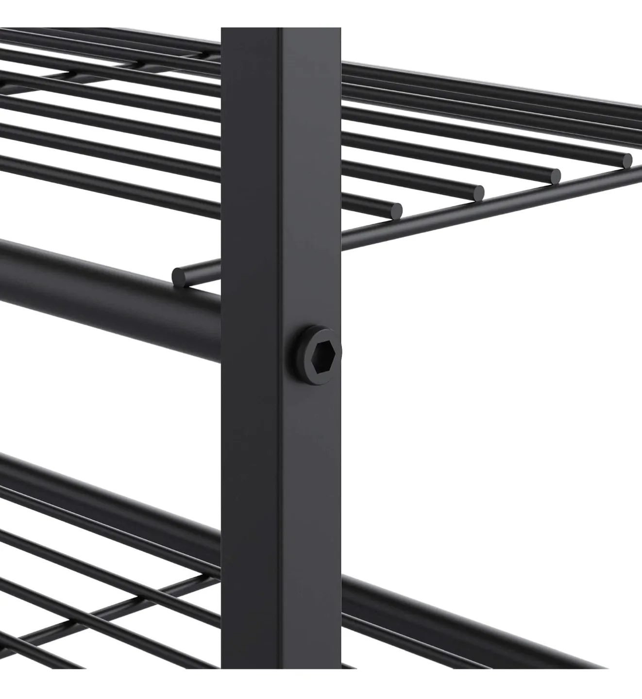 Rustic Brown & Black Metal Shoe Rack/Bench image indicator(7)