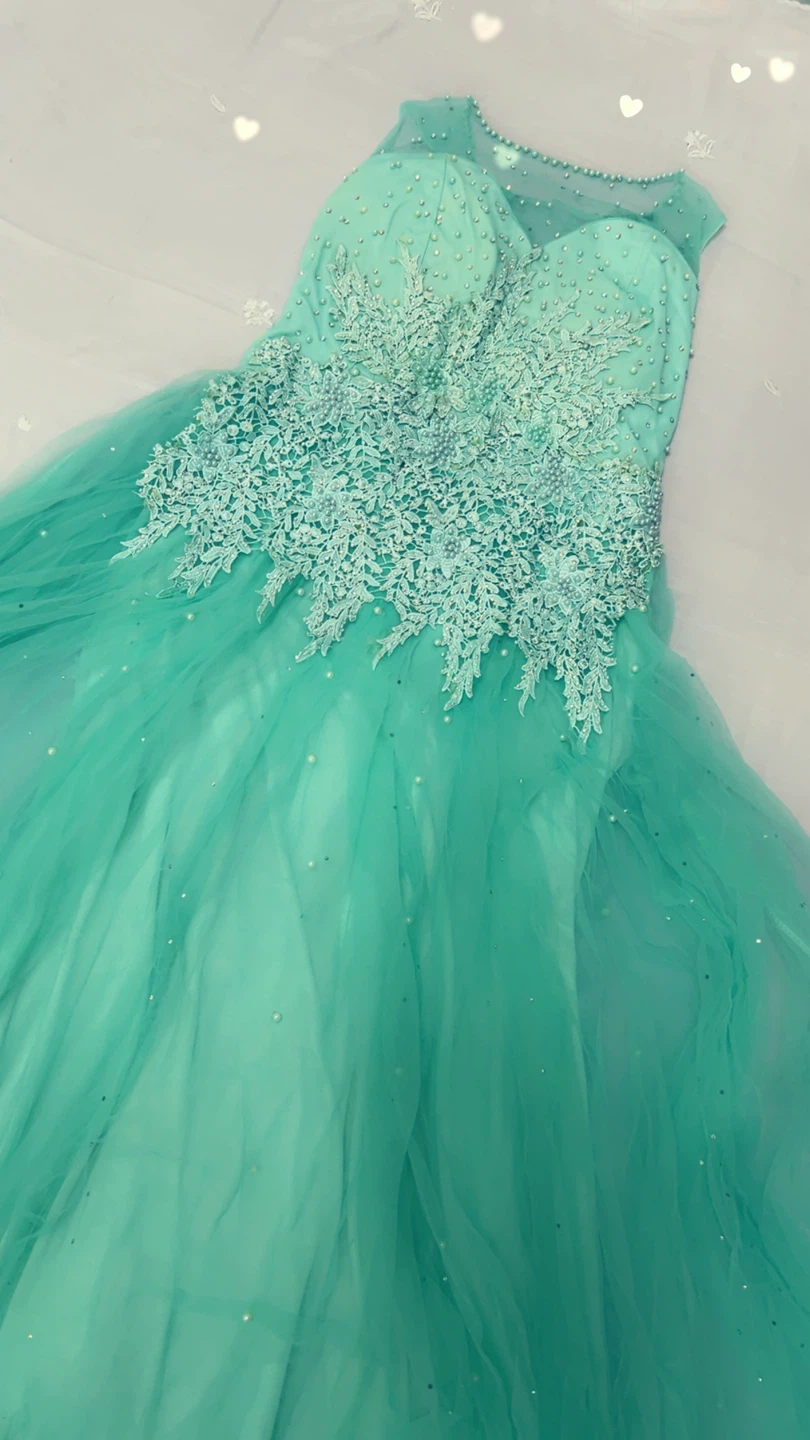 Elegant Green Embellished Dress
