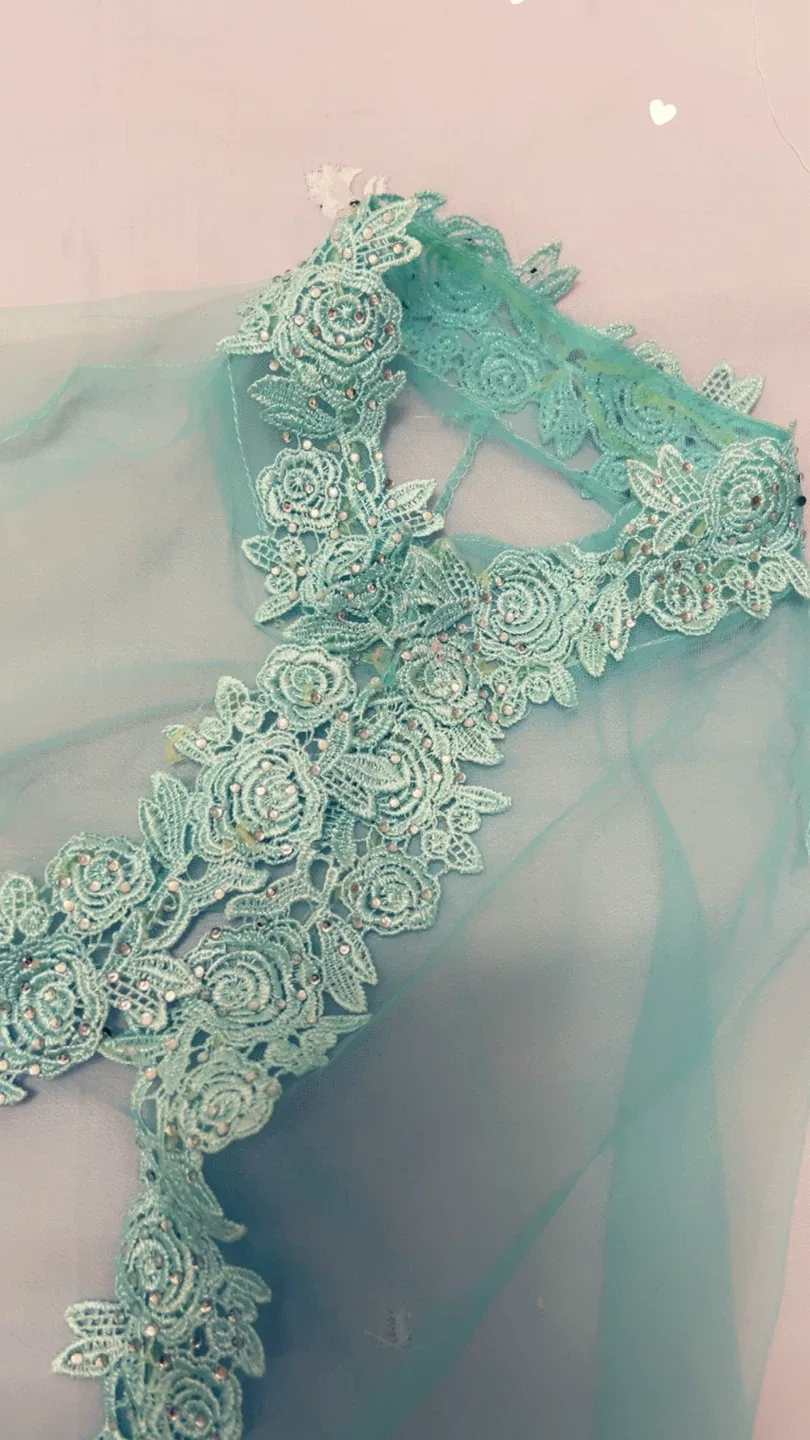Elegant Green Embellished Dress image indicator(3)