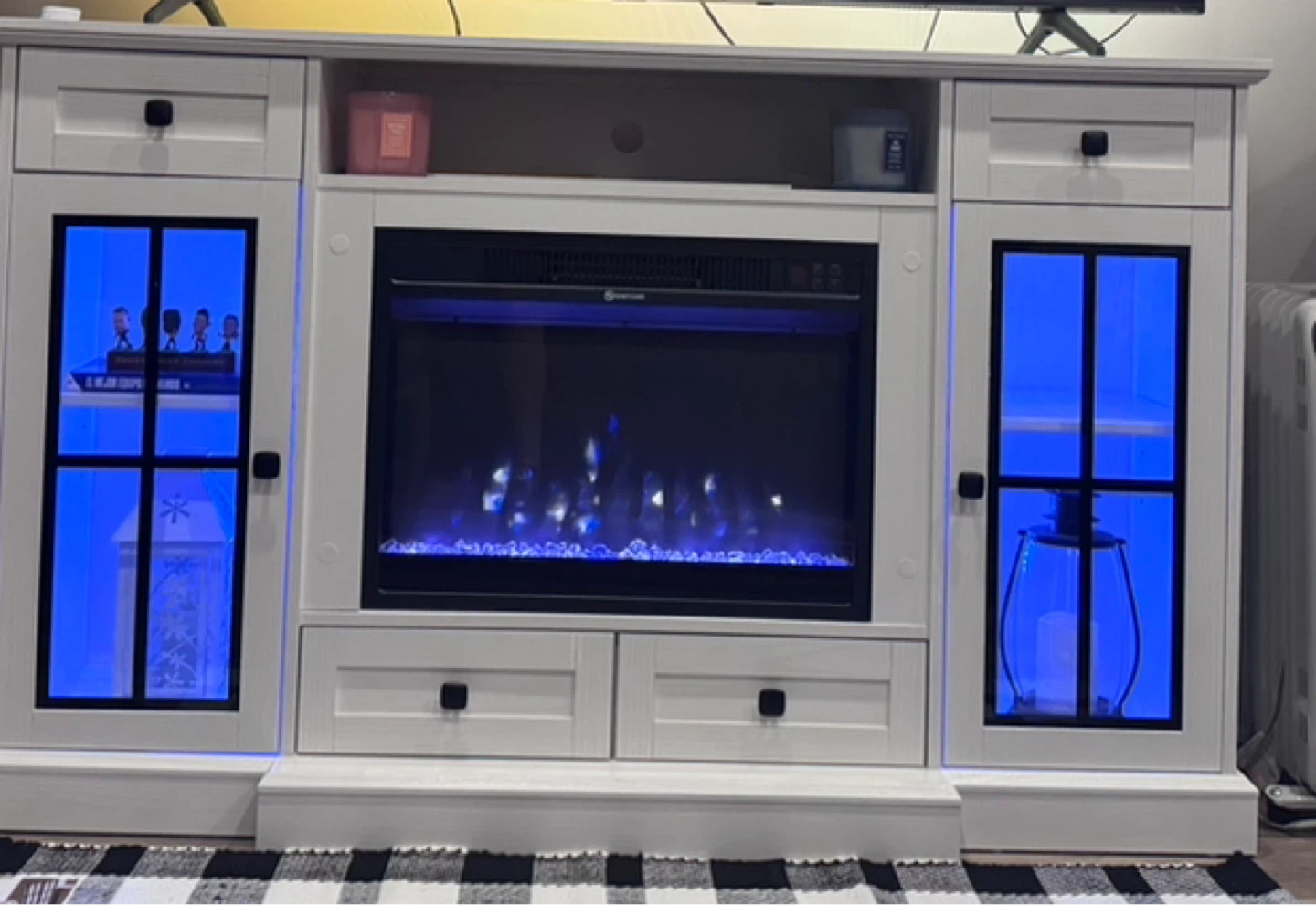 White Electric Fireplace TV Stand