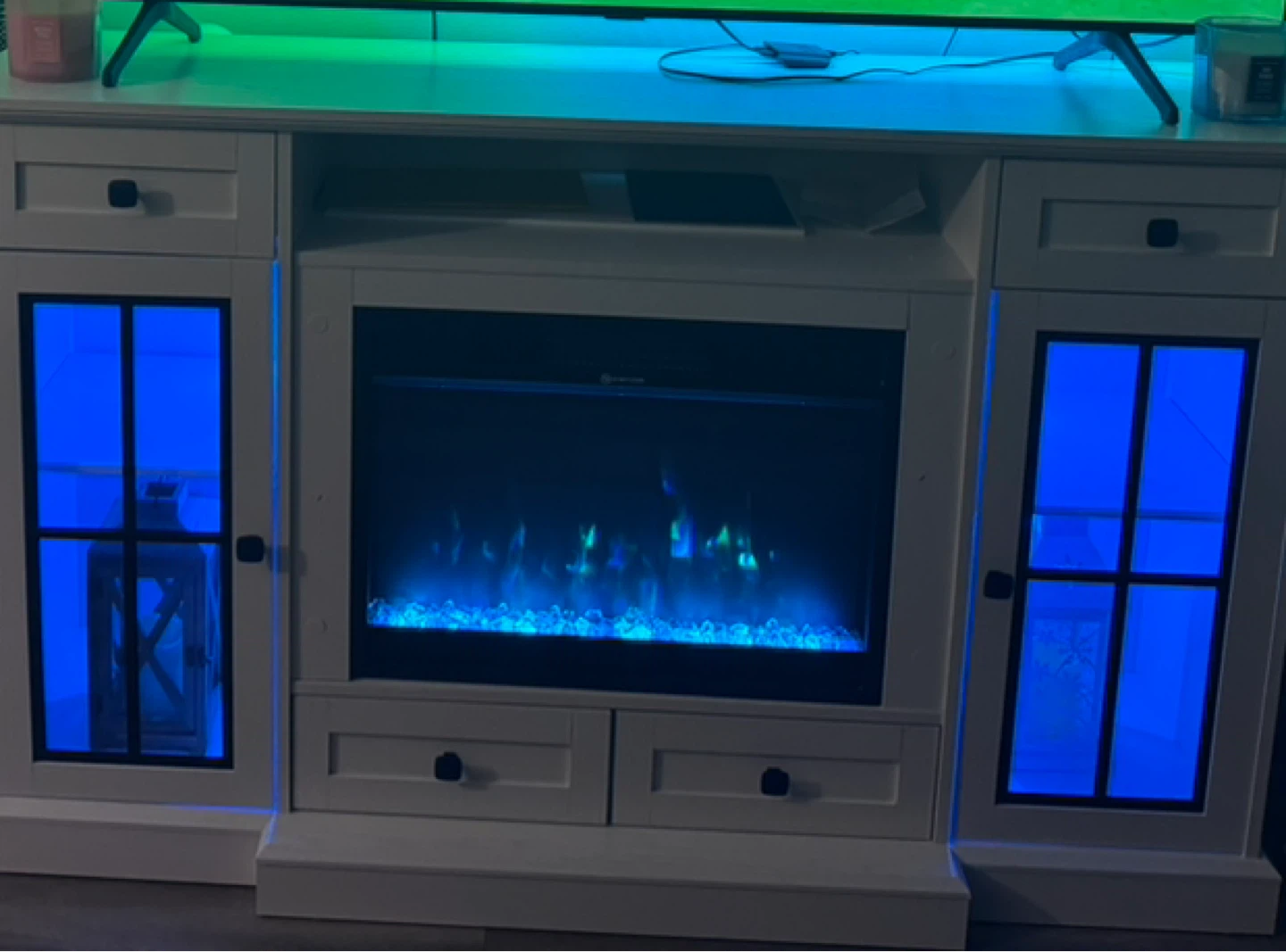 White Electric Fireplace TV Stand - photo 3