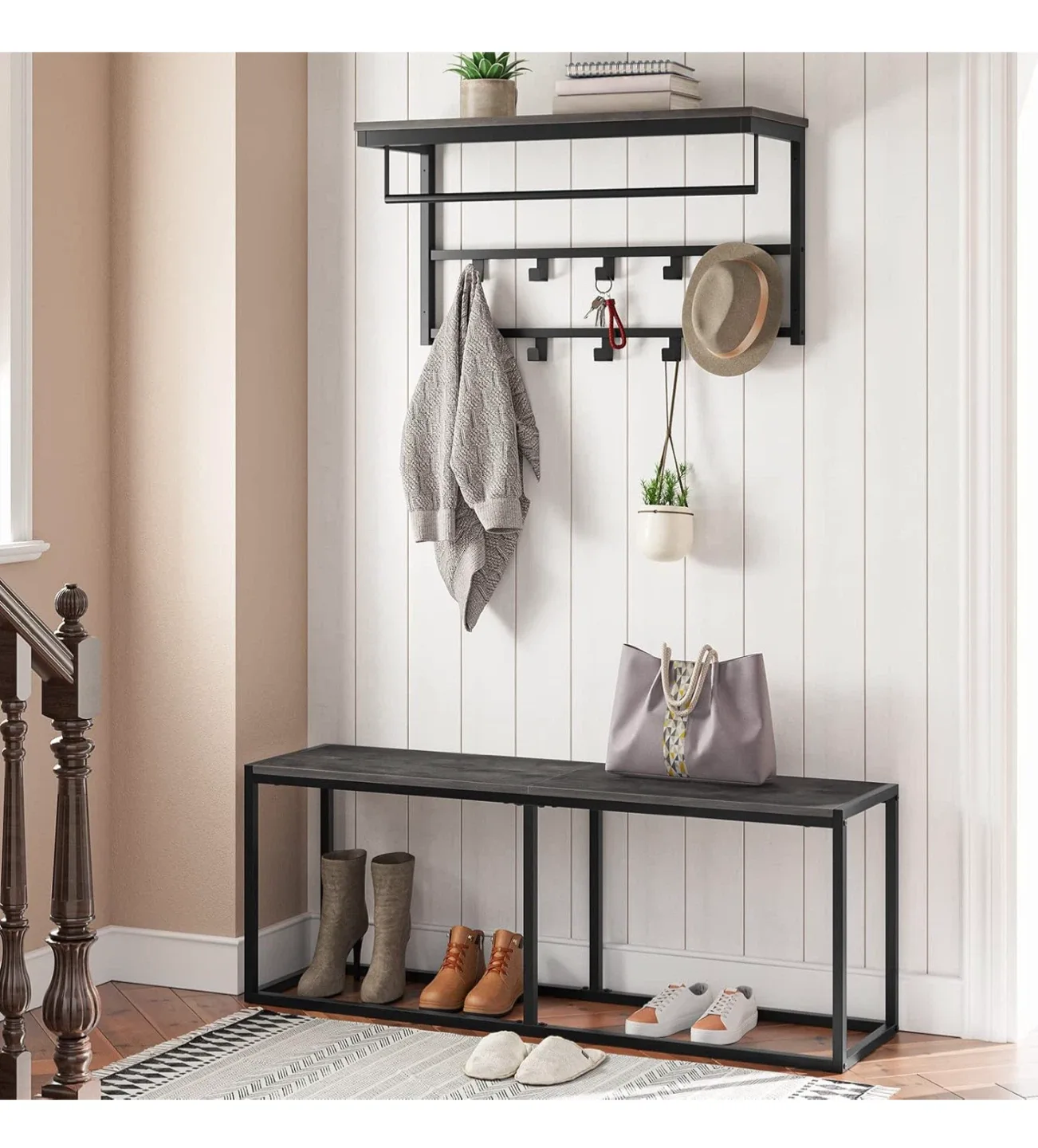 Entryway Bench - Wood & Metal Frame image indicator(4)