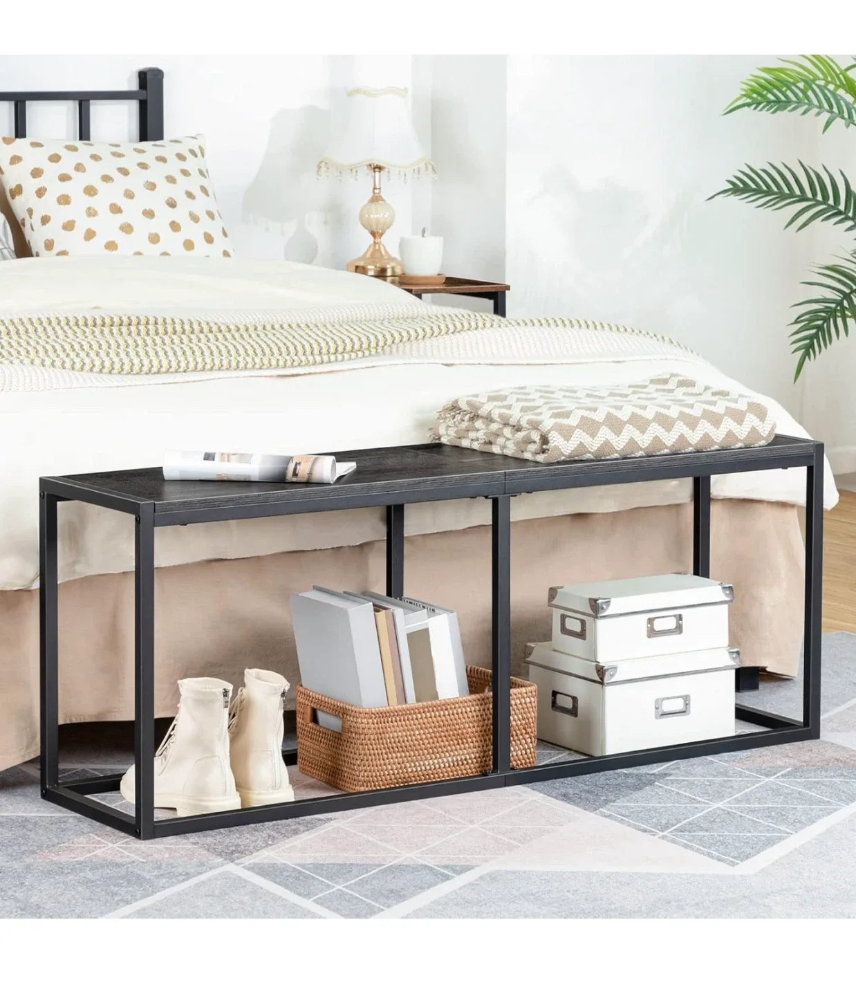 Entryway Bench - Wood & Metal Frame image indicator(6)