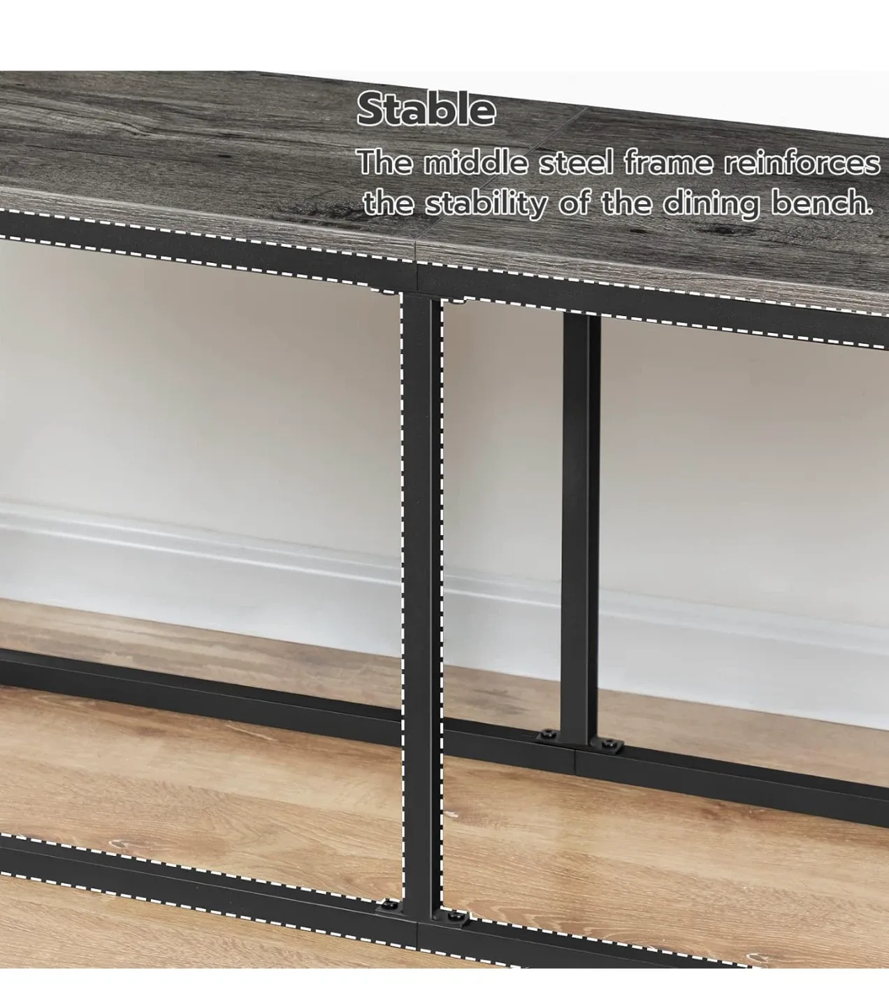 Entryway Bench - Wood & Metal Frame image indicator(5)